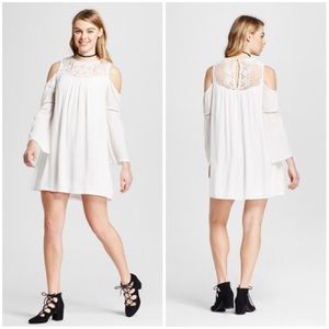 Xhilaration White LS  Cold Shoulder Dress XS